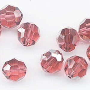 12 vintage Swarovski crystals with &quot;satin&quot; effect - art. 5000 - padparadscha satin - 8mm