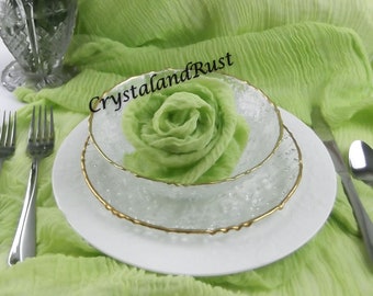 Camino de mesa nupcial de apio, tela de gasa ~ Gasa, servilletas, fajines, pérgolas, mantas para bebés