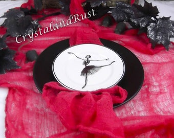 SALE was 7.49, Bloody Red Halloween Cheesecloth - Gauze, Table Runners, Napkins, Drapes, Mantel Drape, Baby Props