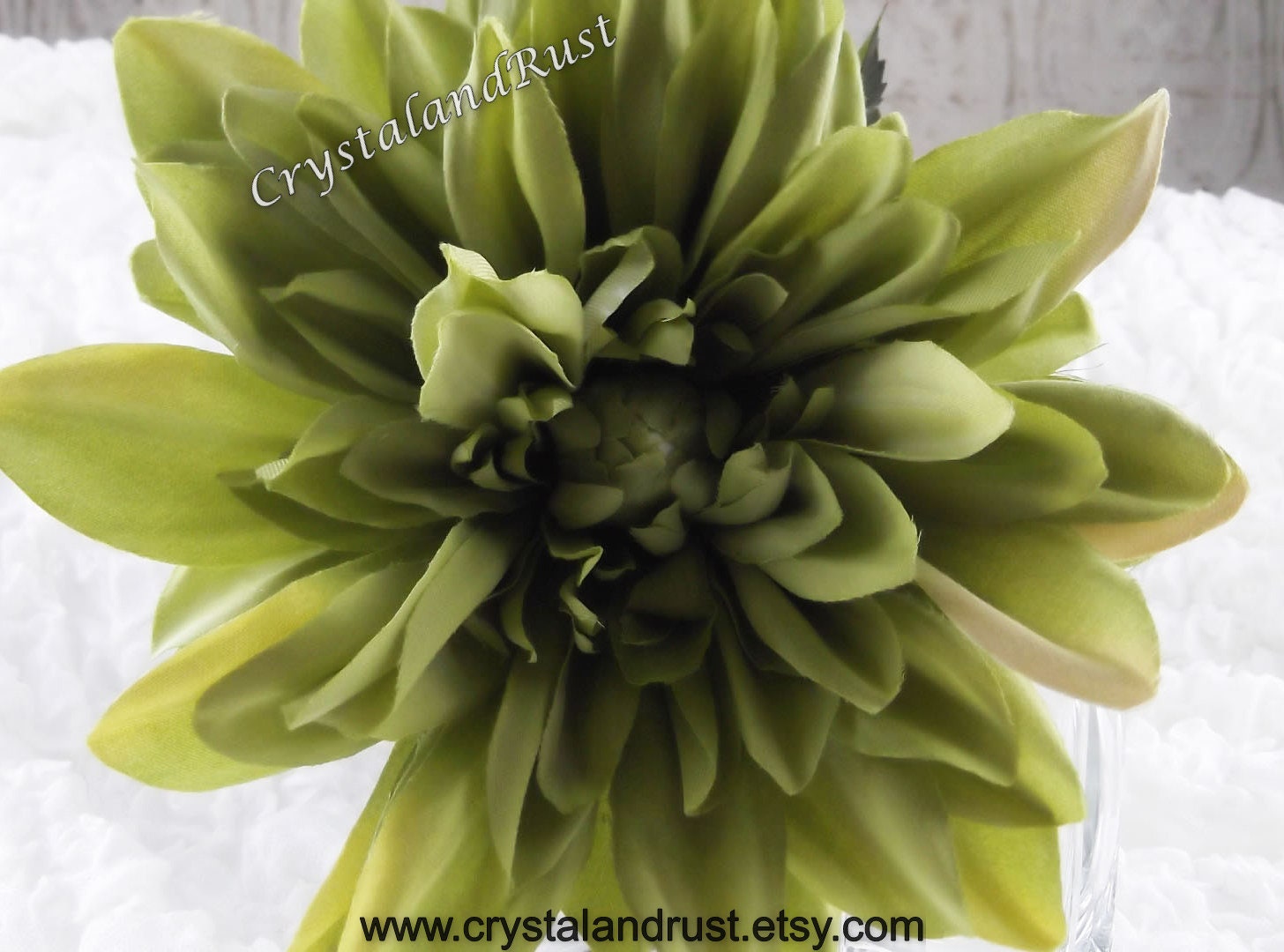 Light Olive Green Dahlia Artificial Silk Flowers Wedding Etsy