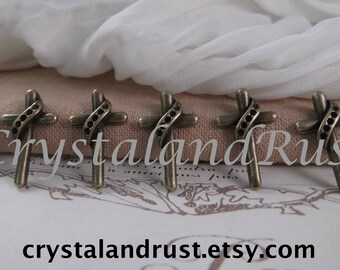 5pc. Cross Charms --- Antique Bronze Color --- CHM -098