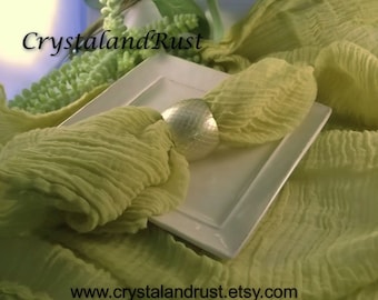 Camino de mesa de boda color chartreuse, tela de gasa, servilletas, fajines, mantas para bebés