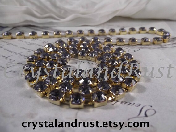 6mm Tanzanite Rhinestone Cup Chain in 