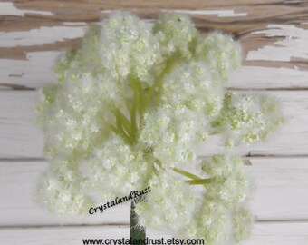 Button Grass Stem - Artificial Silk Flowers - Foliage - Wedding Bouquets - Faux Arrangements - DIY Supplies - Sh0297