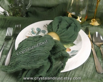 LIQUIDACIÓN - Tela de queso verde bosque para bodas, caminos de mesa, servilletas, cortinas para pérgolas, mantas para bebés