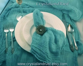Turquoise Caribbean Wedding Cheesecloth ~ table runners, napkins, drape arbors, baby props