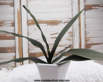 Hojas de orquídea - Flores artificiales de seda - Follaje - Ramos de boda - Arreglos artificiales - Materiales de bricolaje - SH0154