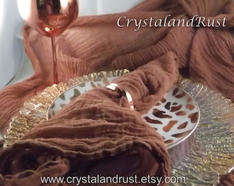 CLOSEOUT Cinnamon Rustic Wedding Cheesecloth ~ Gauze table runner, napkins, sashes, baby props