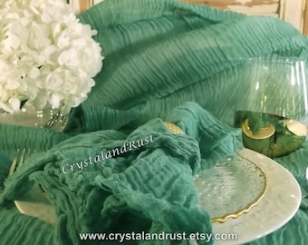 Gasa con estampado de tréboles ~ Gasa, caminos de mesa, servilletas, mantas para bebés, cortinas para pérgolas