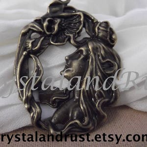 10pc. Gorgeous Lady Pendant --- Antique Bronze Color --- CHM - 132
