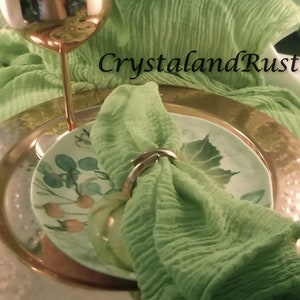 Spring Green Cheesecloth, wedding table runners, napkins, sashes