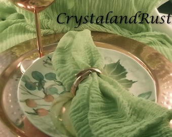 Spring Green Cheesecloth, wedding table runners, napkins, sashes