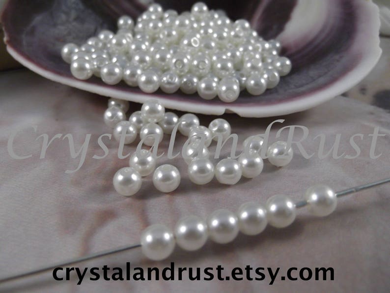 6mm Ivory Faux Loose Pearls  150 pieces image 1