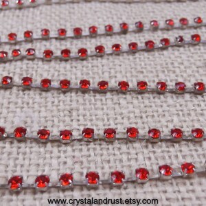 Remnants - Lt. Siam Rhinestone Chain - Silver - #1 - ALL SALES FINAL