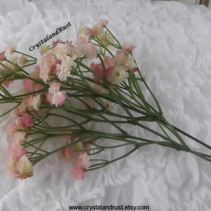 Pink Gypsophlia - Artificial Silk Flowers - Foliage - Wedding Bouquets - Faux Arrangements - DIY Supplies - SH0211