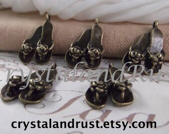 5pcs. Adorable Beach Sandals --- Antique Bronze Color --- CHM - 103