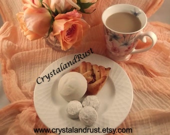 Tela de gasa color melocotón, decoración para bodas, caminos de mesa, servilletas, accesorios para recién nacidos.