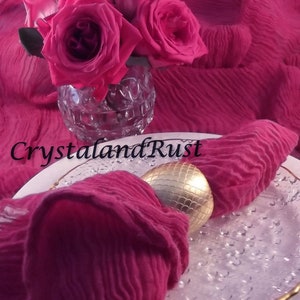 Romantic Raspberry Cheesecloth, Wedding Table Runners, Napkins