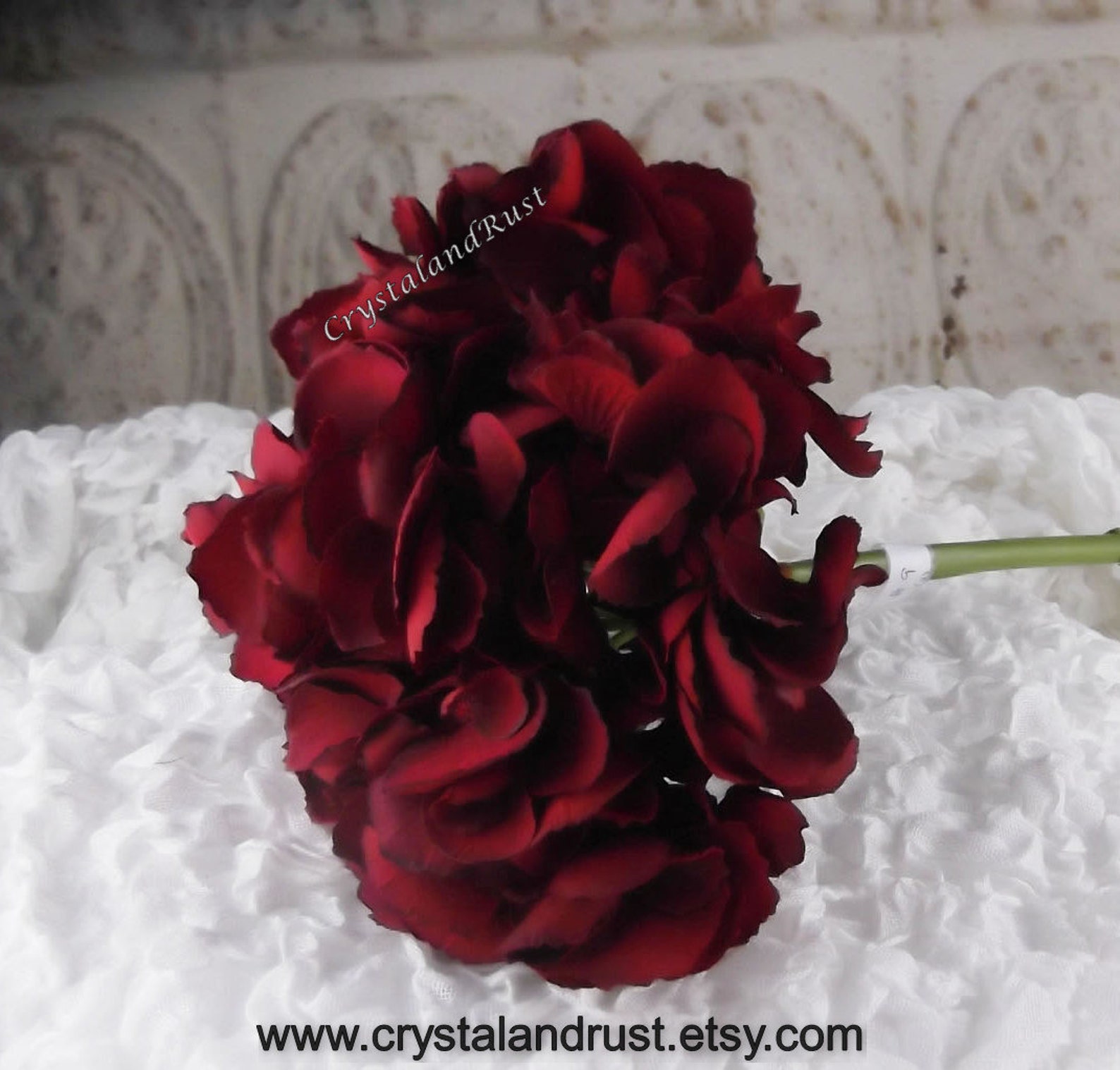 Artificial Silk Flowers Hugh Red Hydrangea Silk Flower Etsy