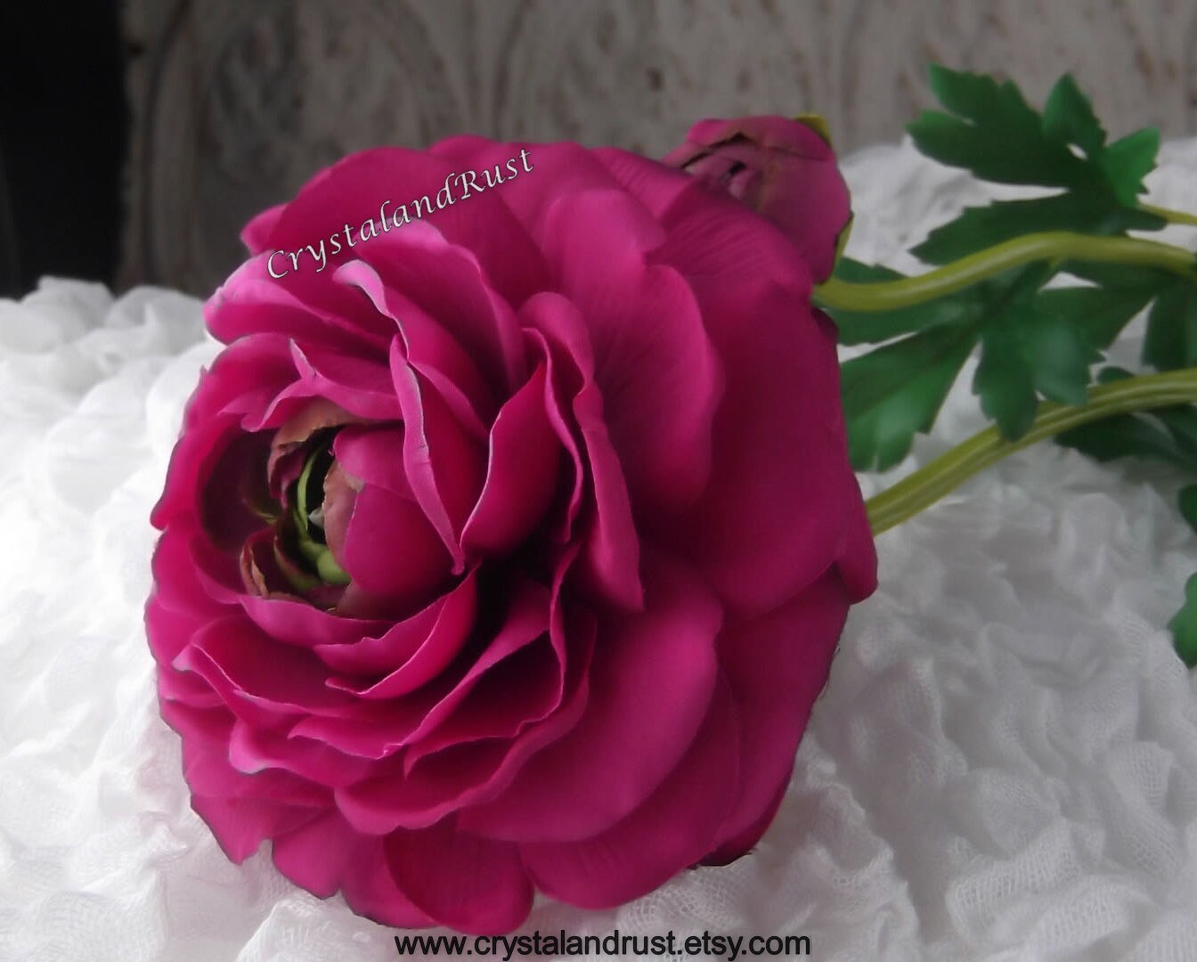 Fuchia Ranunculus Dark Fuchsia Large Ranunculus - Artificial Silk Flowers - Wedding ...
