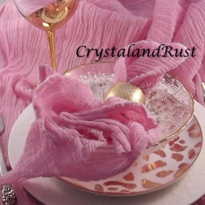 Pink Wedding Table Cheesecloth ~  Table runners, napkins, baby wraps, arbor drapes