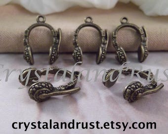 5pc. Cute Headset Charms --- Antique Bronze Color --- CHM - 144