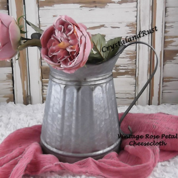 Farm Metal Pitcher - Metal Pitcher - Flower Container - Home Decorations - Grey Metal Container