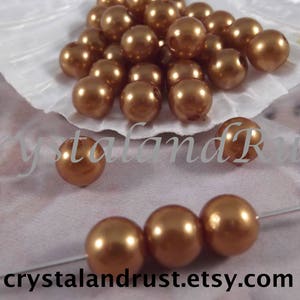 10mm --- Dark Gold Faux Loose Pearls --- 50 pieces