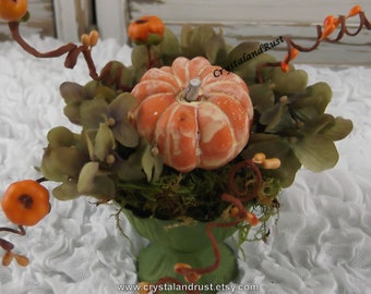 Flores de otoño - Decoración de otoño - Flores de otoño - Flores de boda - Arreglos de otoño - Contenedor verde