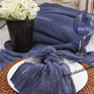 Blue Denim Wedding Table Runner Cheesecloth - Gauze - Napkins - Sashes - Baby Wraps
