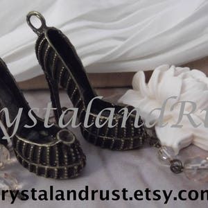 10pc. Large Beautiful High Heels --- Antique Bronze Color --- CHM - 133