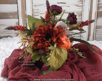 Flores de otoño - Decoración de otoño - Flores de otoño - Flores de boda - Arreglos de otoño - Contenedor verde