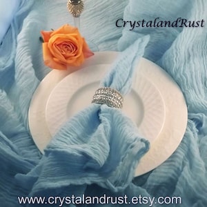 Baby Blue Beach Wedding Cheesecloth ~ Gauze, Table Runner, Napkins, Baby Props, Arbor Drapes