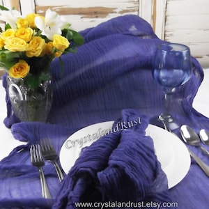 Indigo Blue Wedding Gauze ~ Cheesecloth, Table Runner, Napkins, Arbor Drapes, Baby Wraps