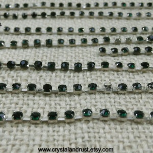 Remnant Emeral Rhinestone Chain in Silver Base - #30 - ALL SALES FINAL