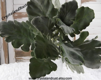 Large Dusty Miller Bush - Artificial Silk Flowers-Foliage - Wedding Bouquets - Faux Arrangements - DIY Supplies - SH0237