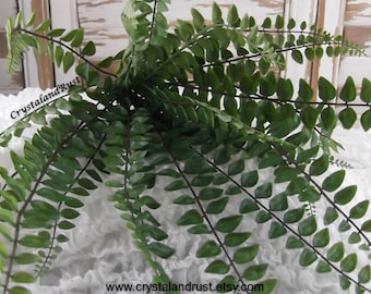 Helecho artificial - Flores artificiales de seda - Ramos de boda - Arreglos florales artificiales - Materiales para bricolaje - SH0241