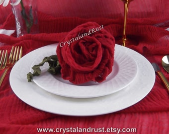 CLOSEOUT Cherry Red Cheesecloth Wedding Gauze, Table Runners, Arbor Drapes, Baby Wraps