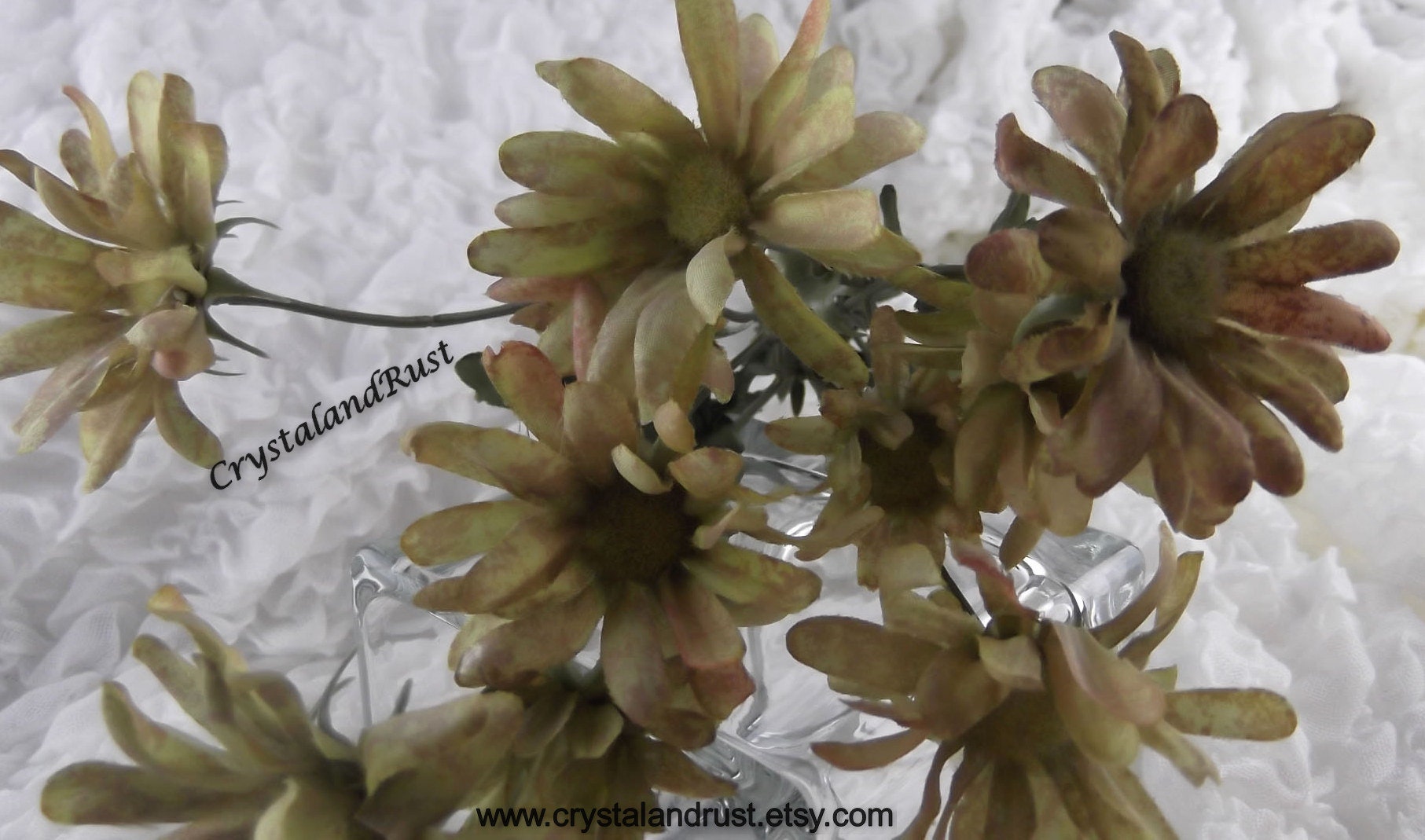 Artificial Silk Flowers Light Sage Green Daisy Wedding Etsy