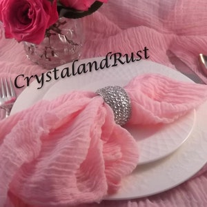 Rose Cheesecloth Wedding Table Runner, Gauze, napkins, sashes, baby props, arbor drapes,