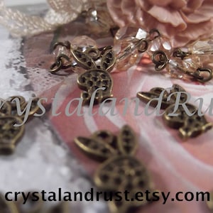 24 Pieces ~ Antique Bronze - Cute Little Bunny Charms - CHM - 050