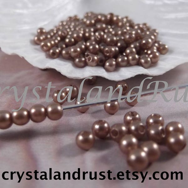 4mm --- Bronze Faux Loose Pearls --- 250 pieces