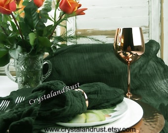 LIQUIDACIÓN: Tela de queso verde bosque para bodas, caminos de mesa, pérgolas con cortinas, servilletas, mantas para bebés