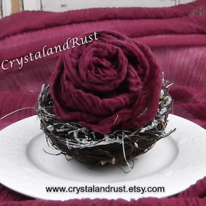 Elegant Burgundy Wedding Cheesecloth ~ Gauze, Table Runners, Napkins, Arbor Drapes, Baby Wraps, Baby Props