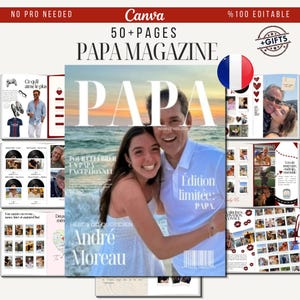 Gepersonaliseerde vadertijdschriftsjabloon – gepersonaliseerd vadergeheugenboek – bewerkbaar canva-tributecadeau voor papa – unieke vaderdagaandenken