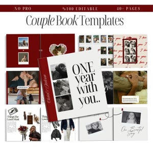 Plantilla de álbum de fotos para parejas / Regalos de aniversario personalizados / Regalo para novio o novia / Regalo para él o ella / Libro de historia de amor