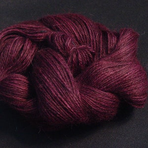 Hand Dyed Alpaca Yarn in Plum Finger Wt 250 yds image 2