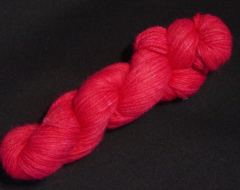 Hand Dyed Alpaca Yarn in Dark Pink - Sport Wt 250 yds