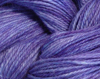 Hand Dyed Alpaca Yarn in Periwinkle - Finger Wt - 250 yds