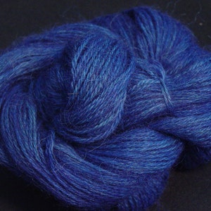 Hand Dyed Alpaca Yarn in Blue Finger Wt 250 yds image 2